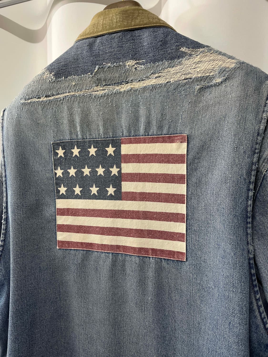 80's 폴로랄프로렌 usa 로데오 플래그 리페어 덩가리 트러커 데님자켓 상품이미지7