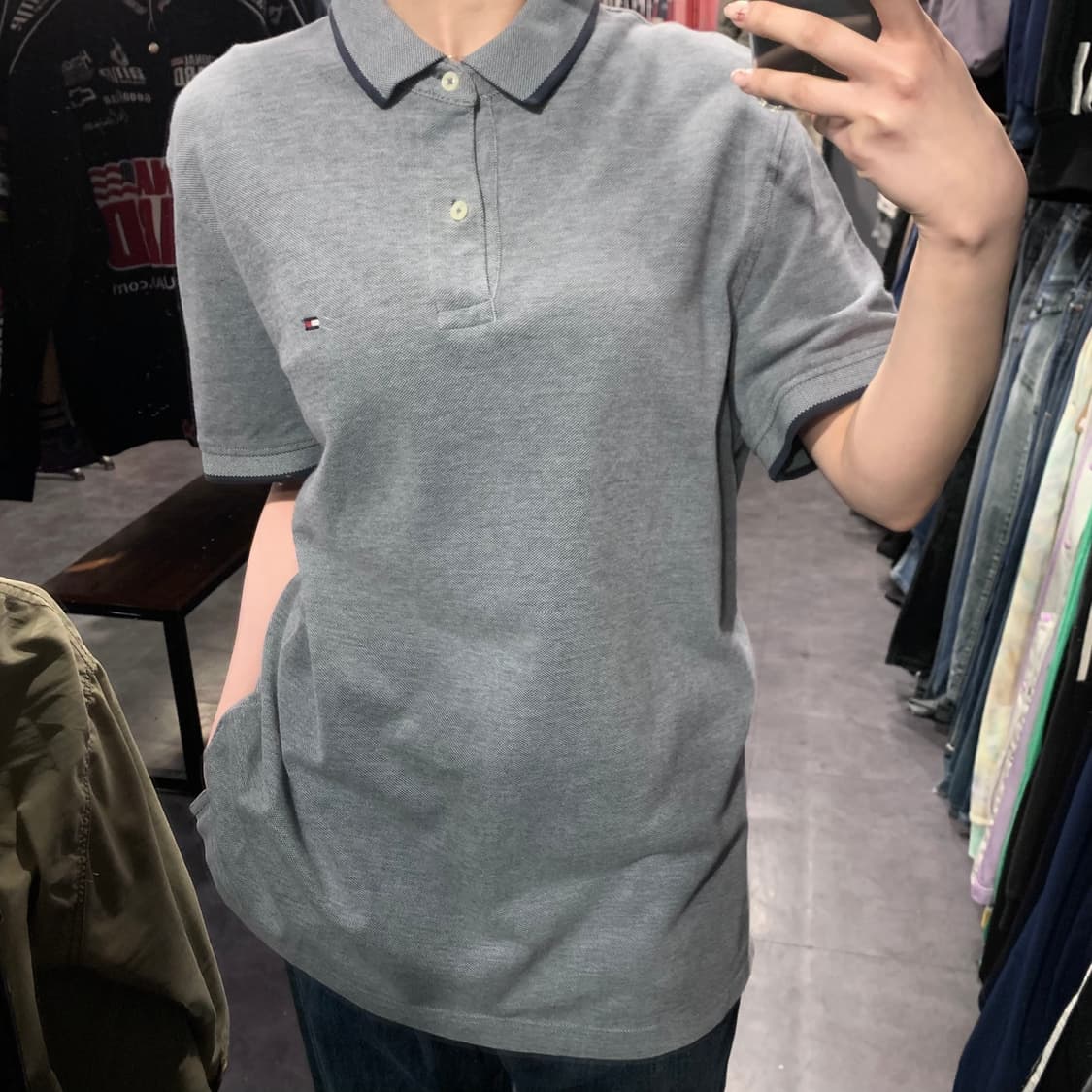 [IM] 타미힐피거 반팔 피케 셔츠 그레이 상품이미지3