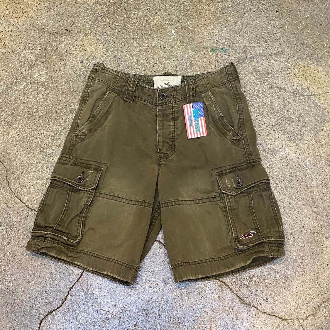 00s USA 빈티지 홀리스터 카모 카고반바지 버뮤다팬츠 상품이미지2