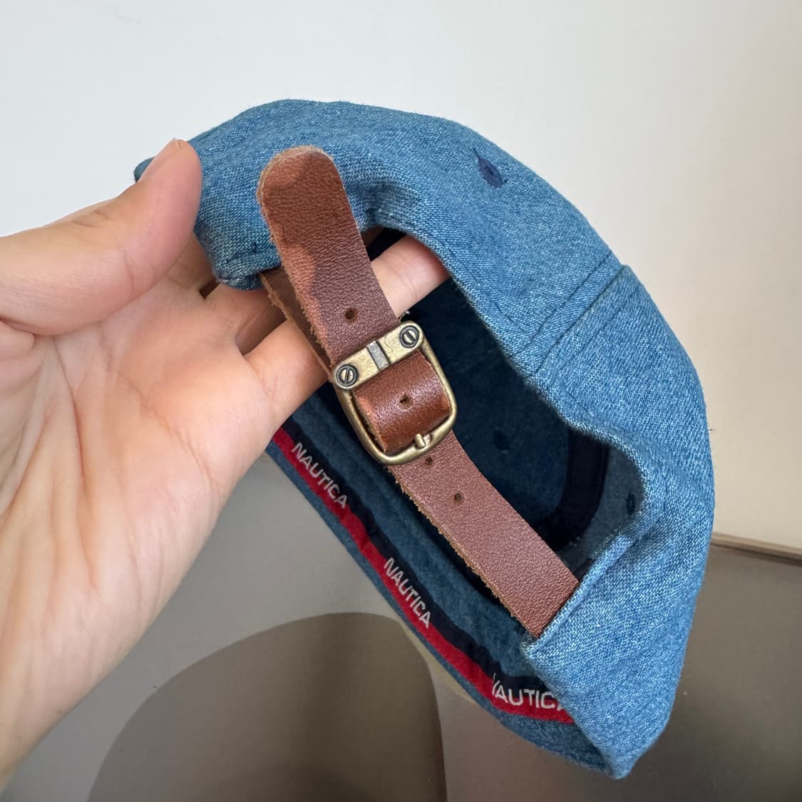 USA NAUTICA 데님 가죽 빈티지 모자 볼캡 vintage cap 상품이미지6