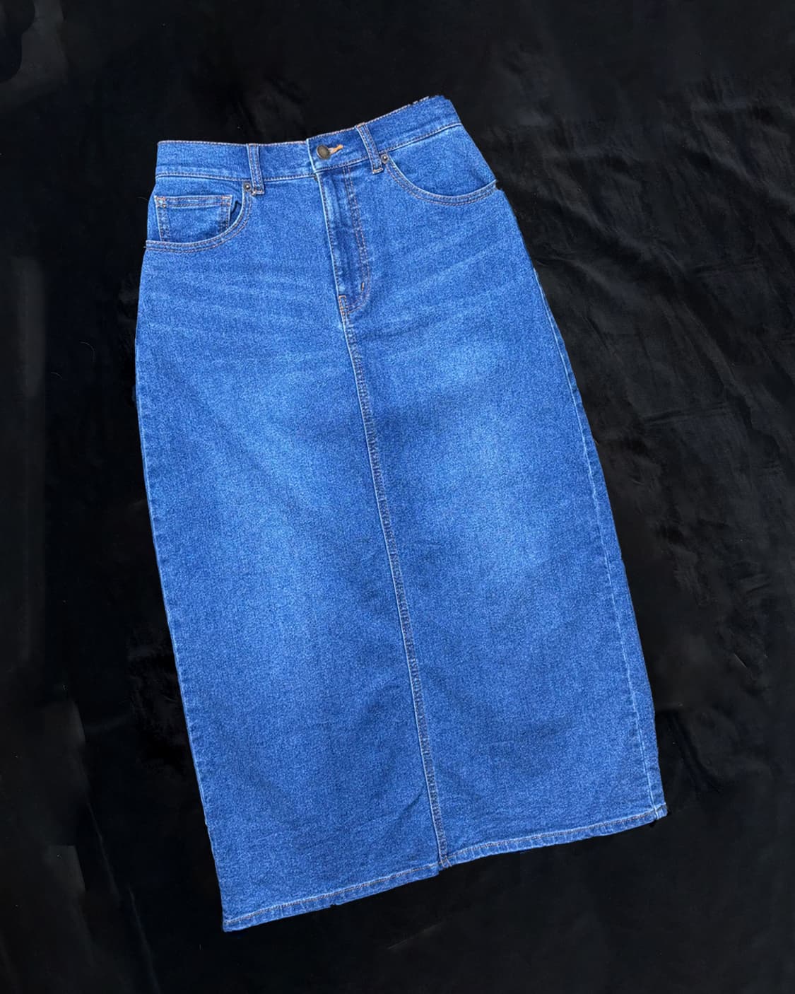 일본빈티지 진청 롱스커트 상품이미지1