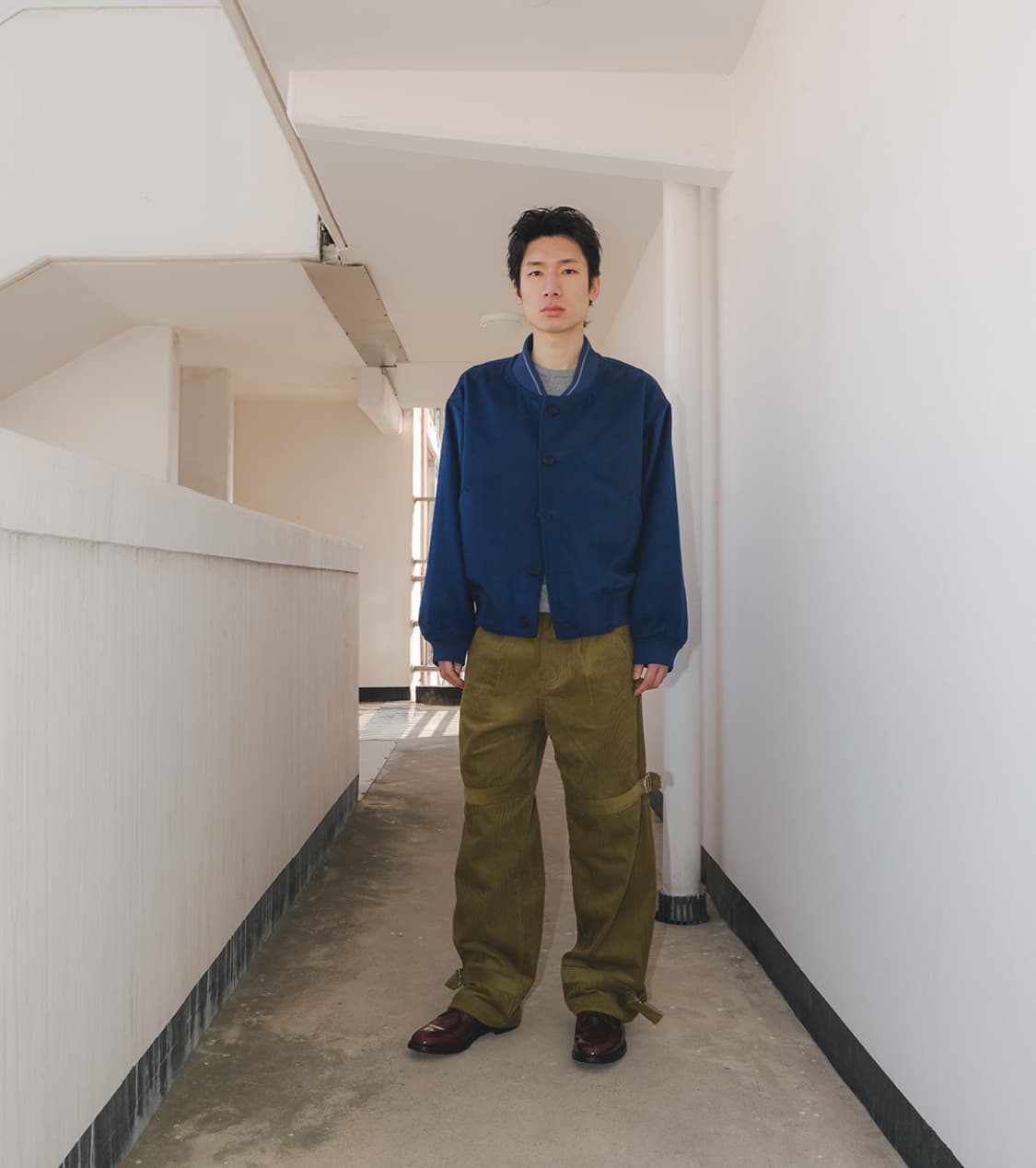 할인 [L] 카락터 울 블루종 블루 상품이미지2