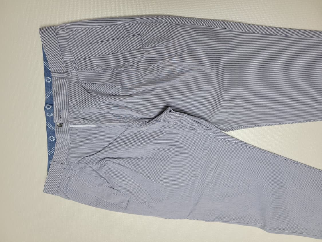 캘번 KELBURN 남자 롤업 스트라이프 면바지 82 스카이블루 상품이미지3