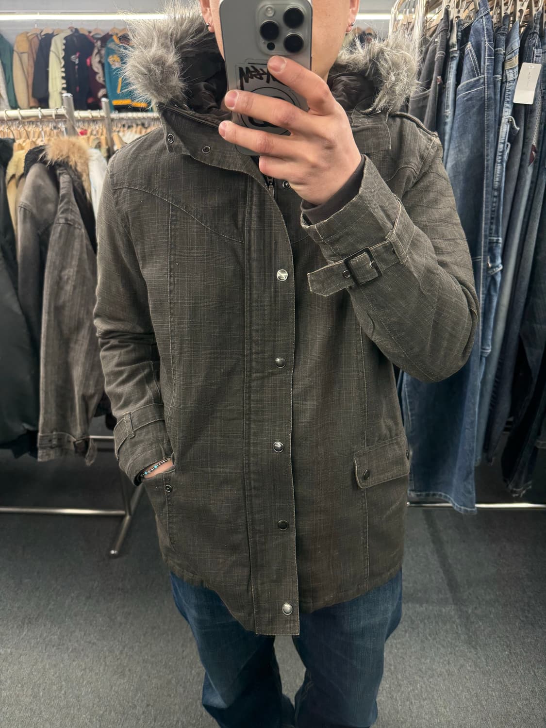 L)Japanese vintage 퍼 야상자켓 상품이미지1