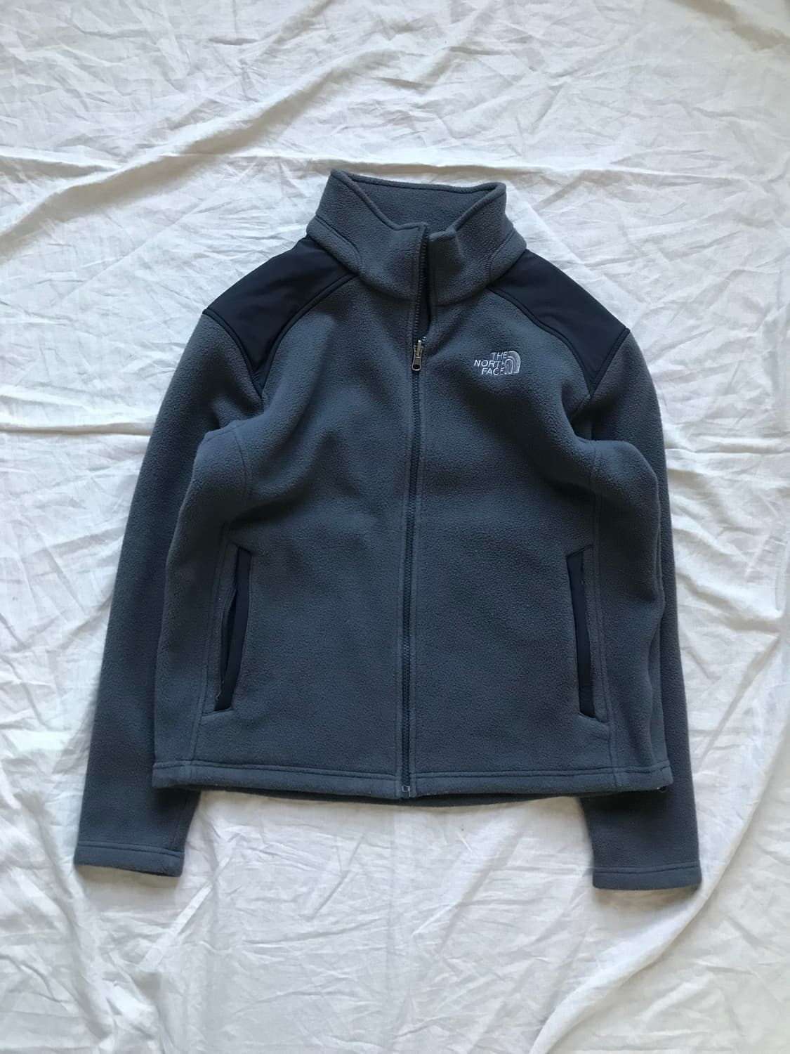 노스페이스 로고 그레이 플리스 집업 상품이미지5