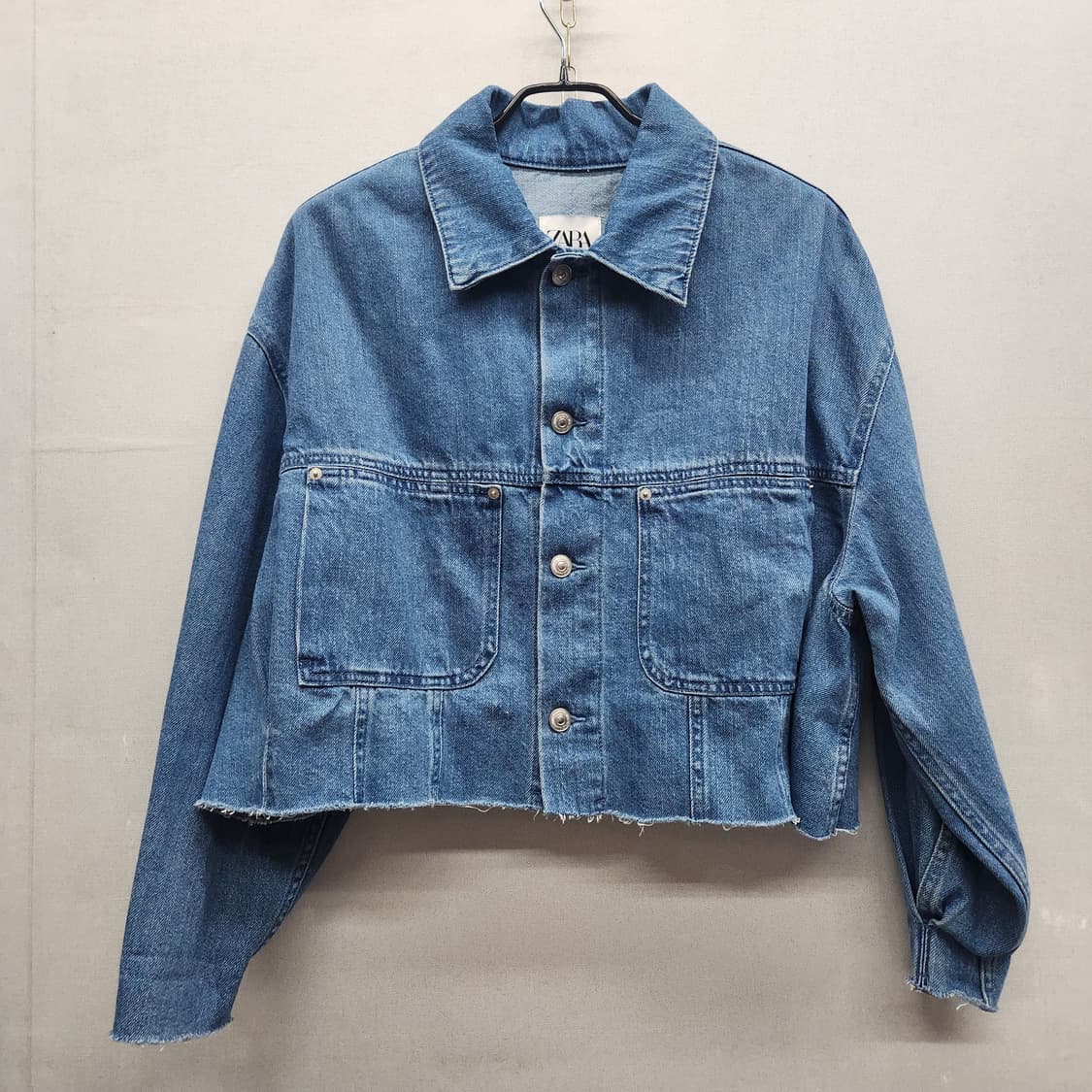 자라 ZARA 빅포켓 크롭 데님 자켓 M(2XL) 상품이미지1