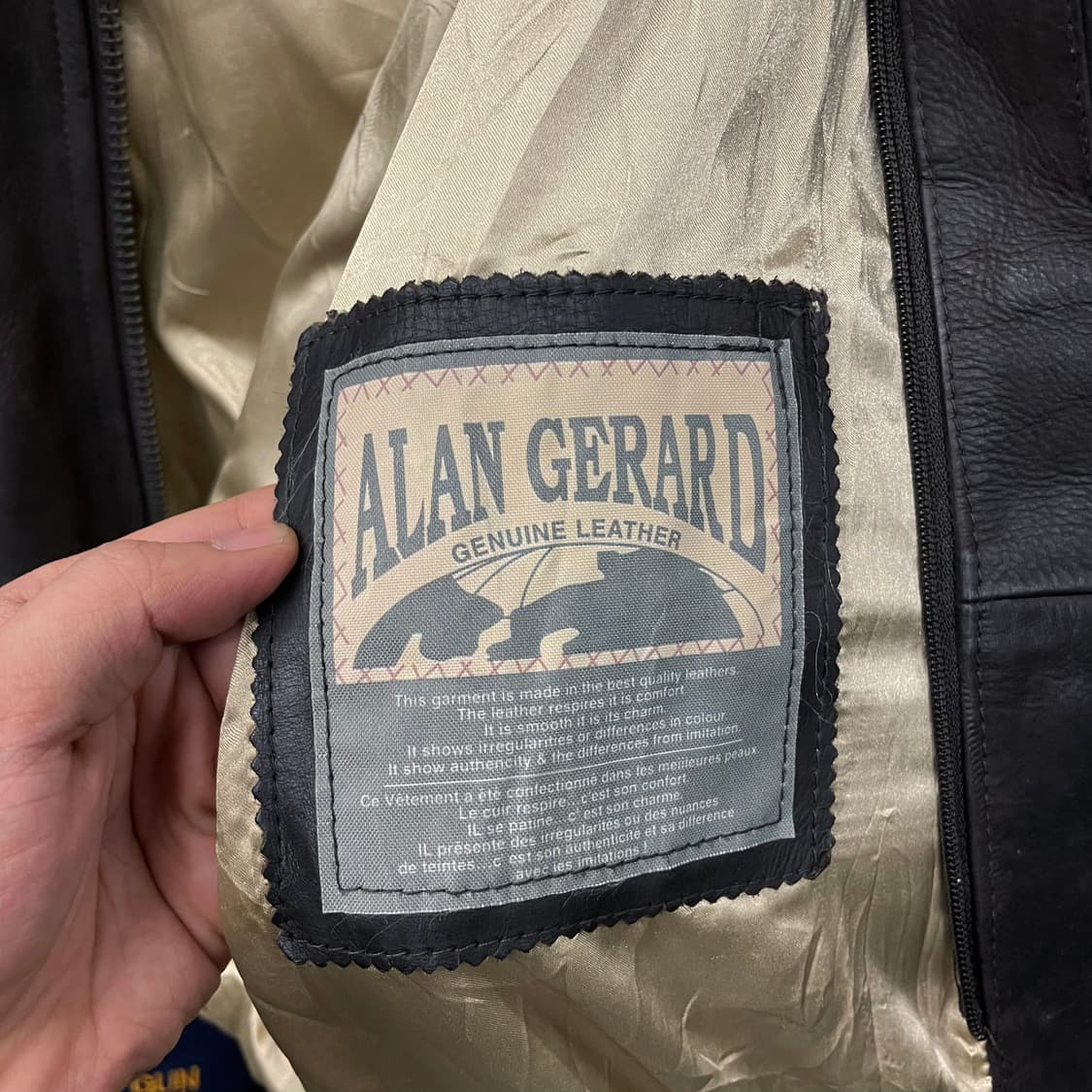 90s Alan Gerad A-2 플라이트 리얼 레더 자켓 상품이미지8