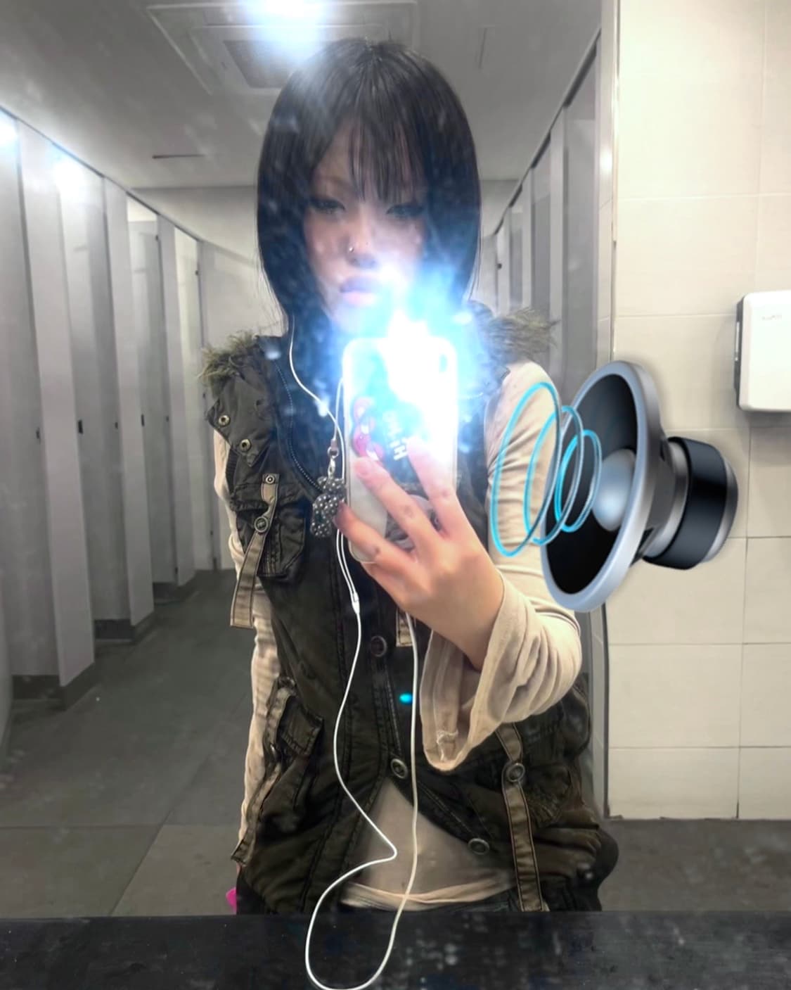 vintage check washing fur hooded vest 상품이미지1