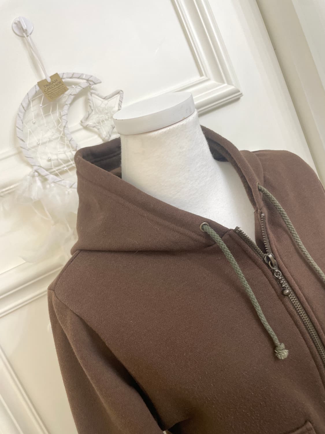 brown pocket fleeced hoodie-zip(size-M) 상품이미지4