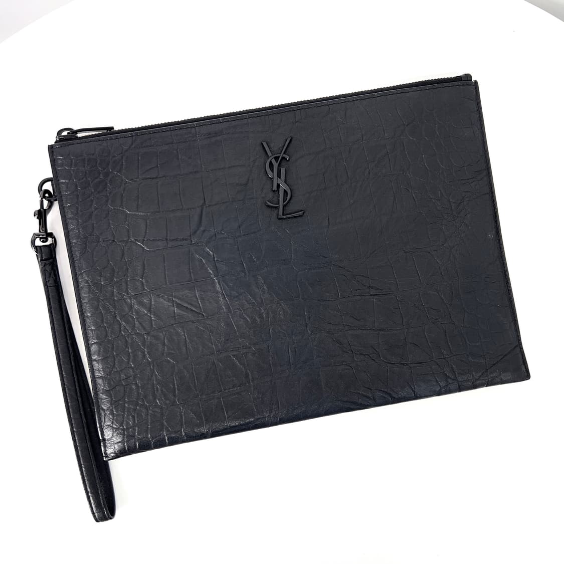 생로랑 모노그램 레더 클러치백 블랙 (667686) 상품이미지6