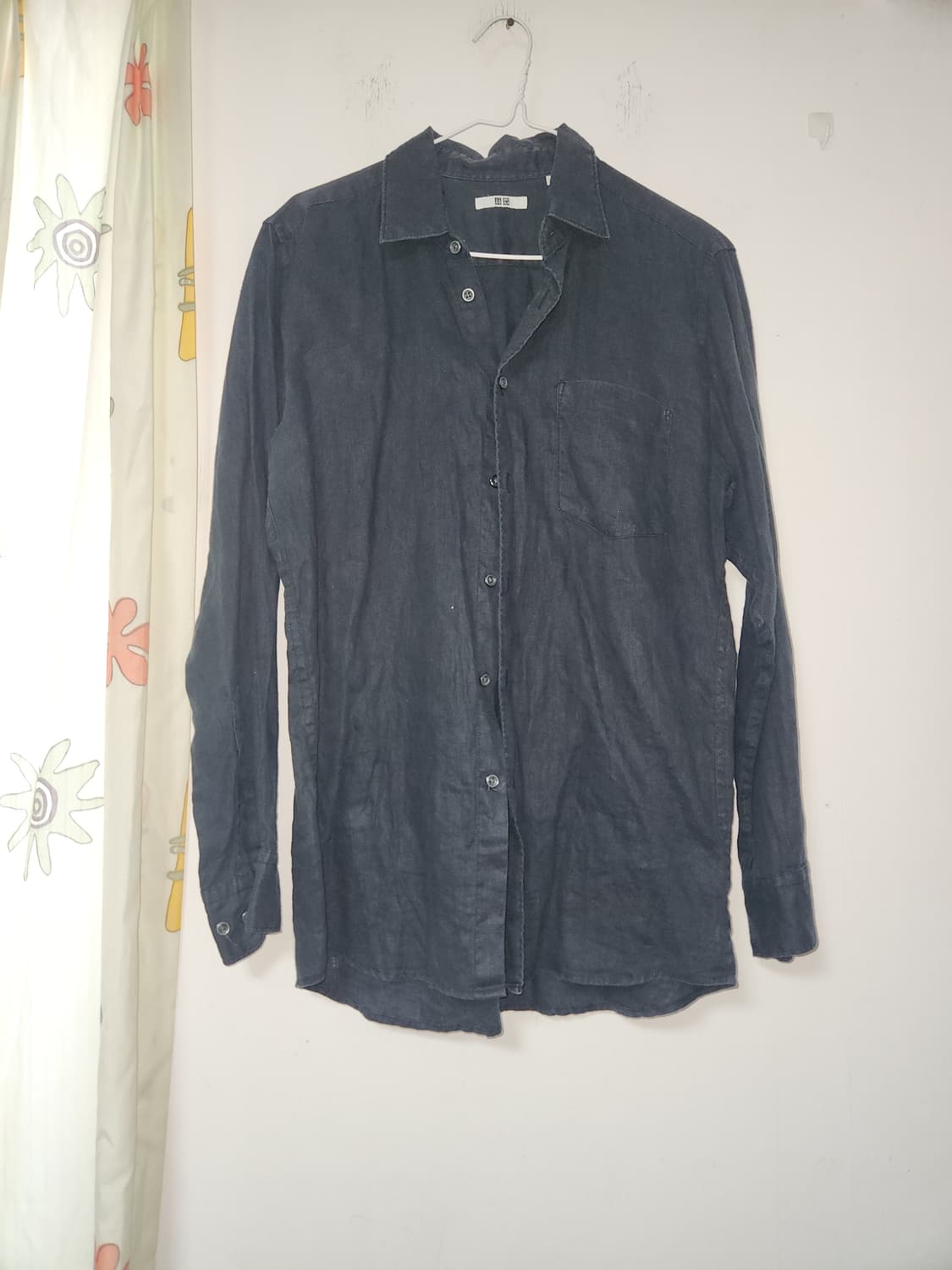 유니클로 블랙 린넨 셔츠 남방 M 상품이미지1