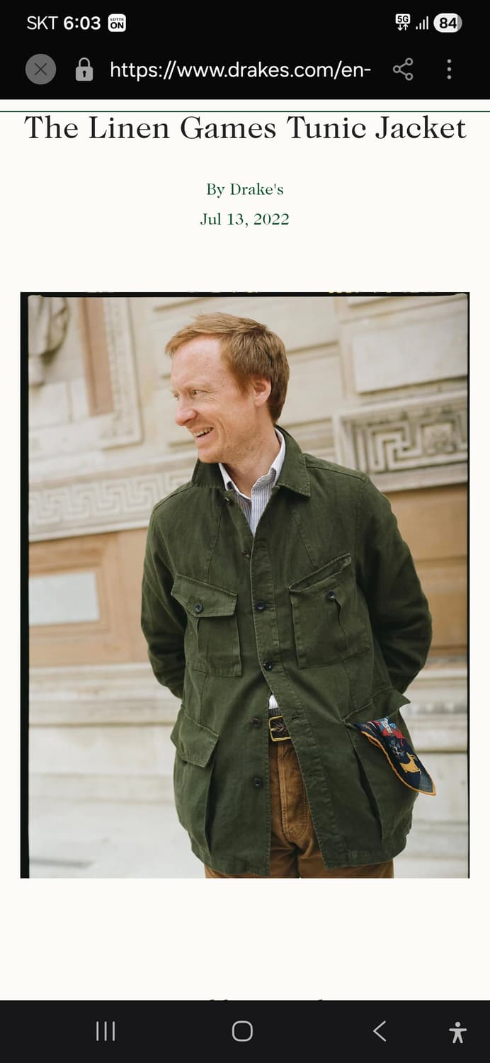 드레익스 올리브 린넨 게임즈 튜닉 Drakes 38 상품이미지4