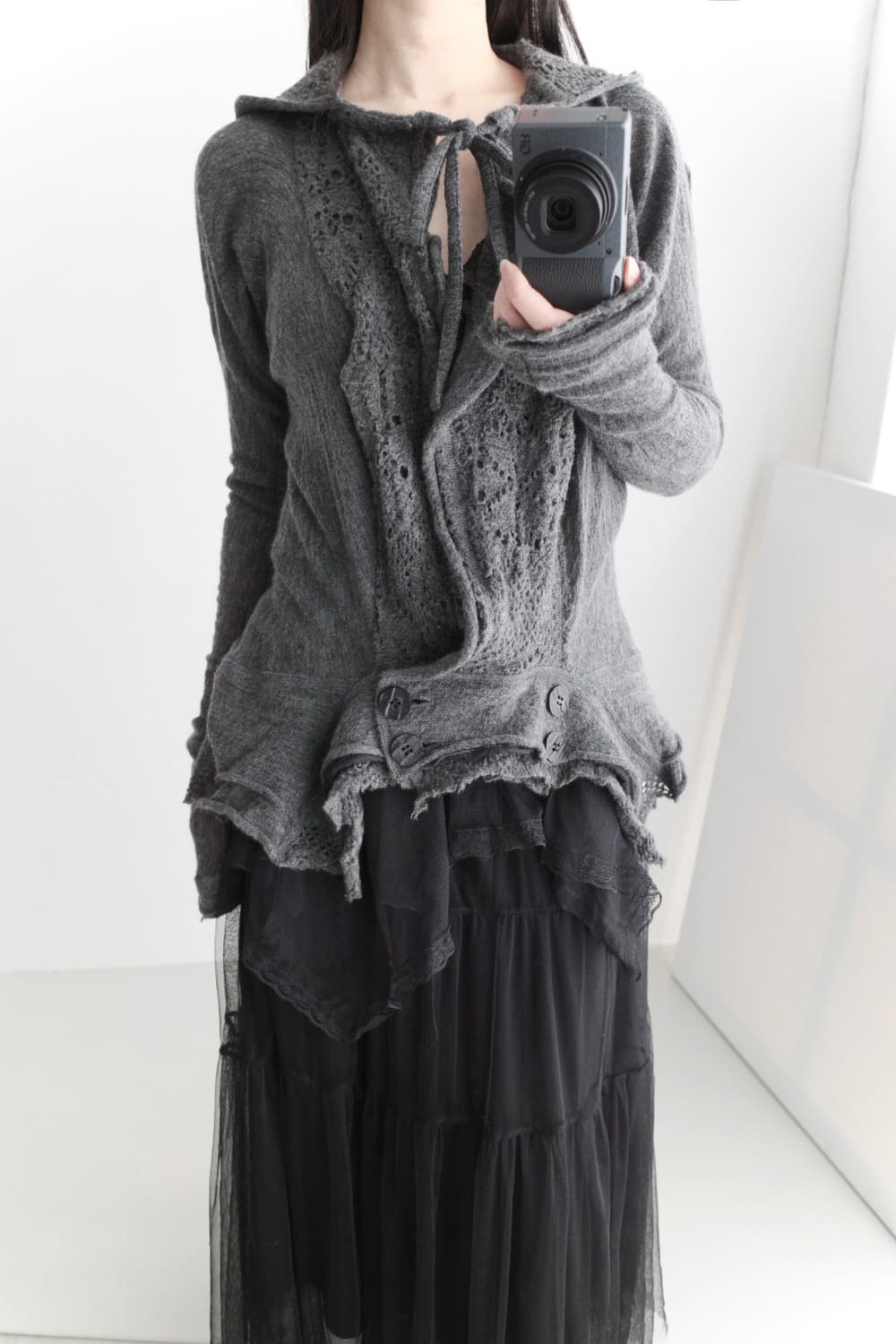 EIKO KONDO) grunge hood knit cardigun  상품이미지5