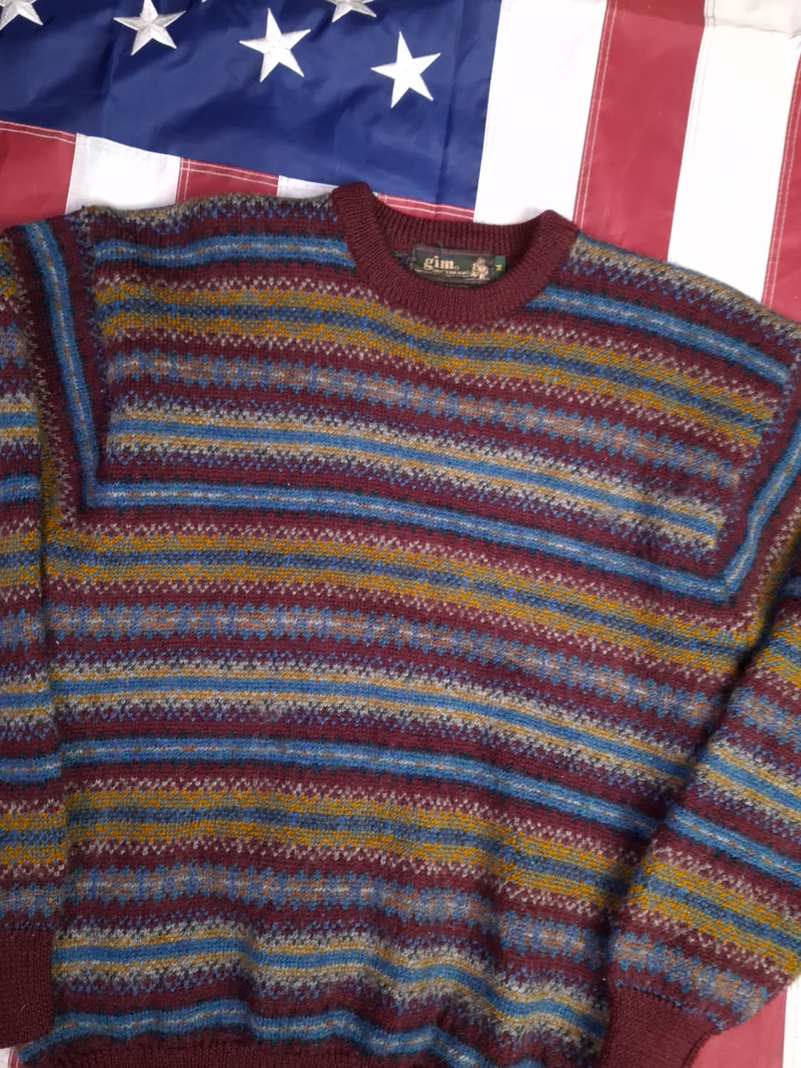90's 빈티지 gim 울 페어아일 니트 상품이미지2