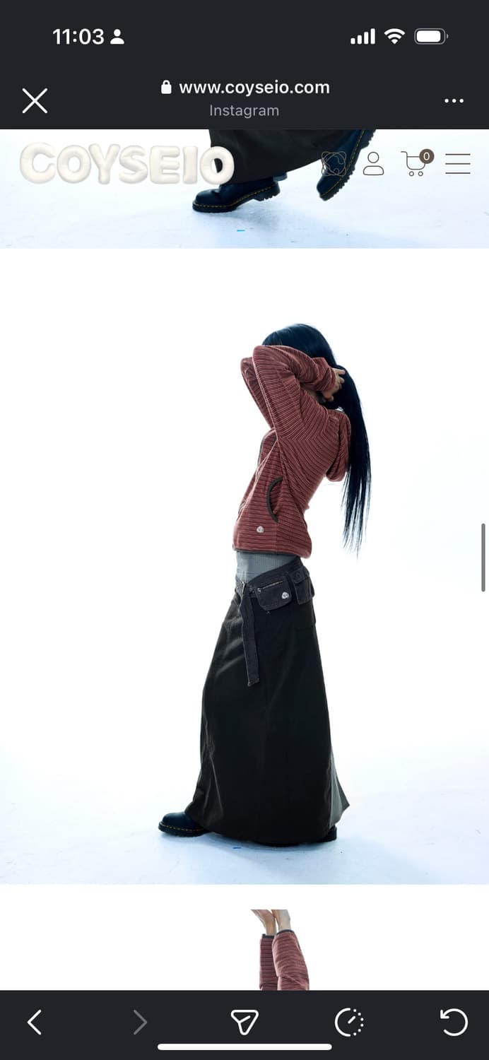 Coyseio STRIPE FLEECE HOOD ZIP-UP RED 상품이미지5