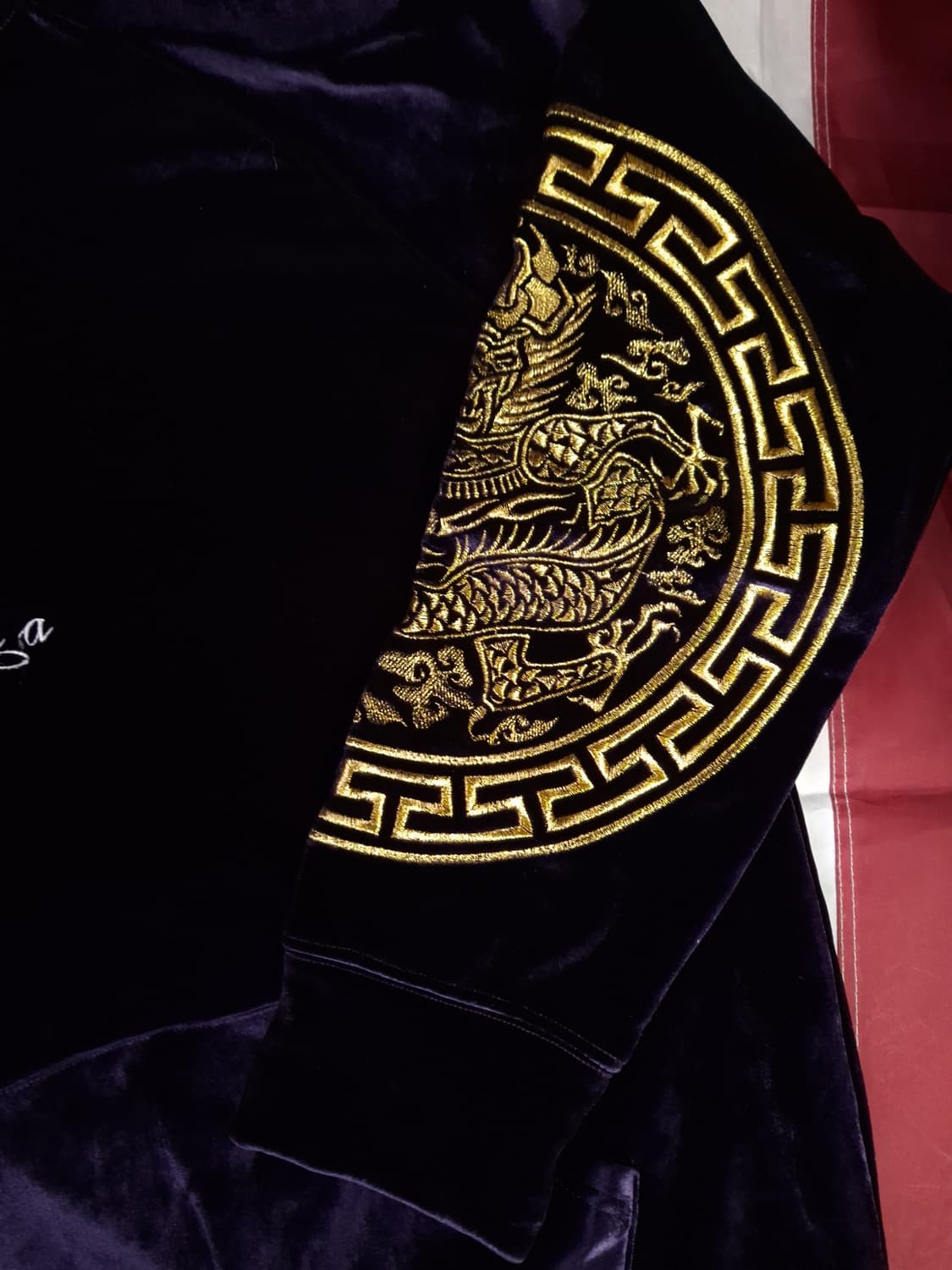새제품 오리지날 아시하 곤룡포 벨벳 후드티 상품이미지6