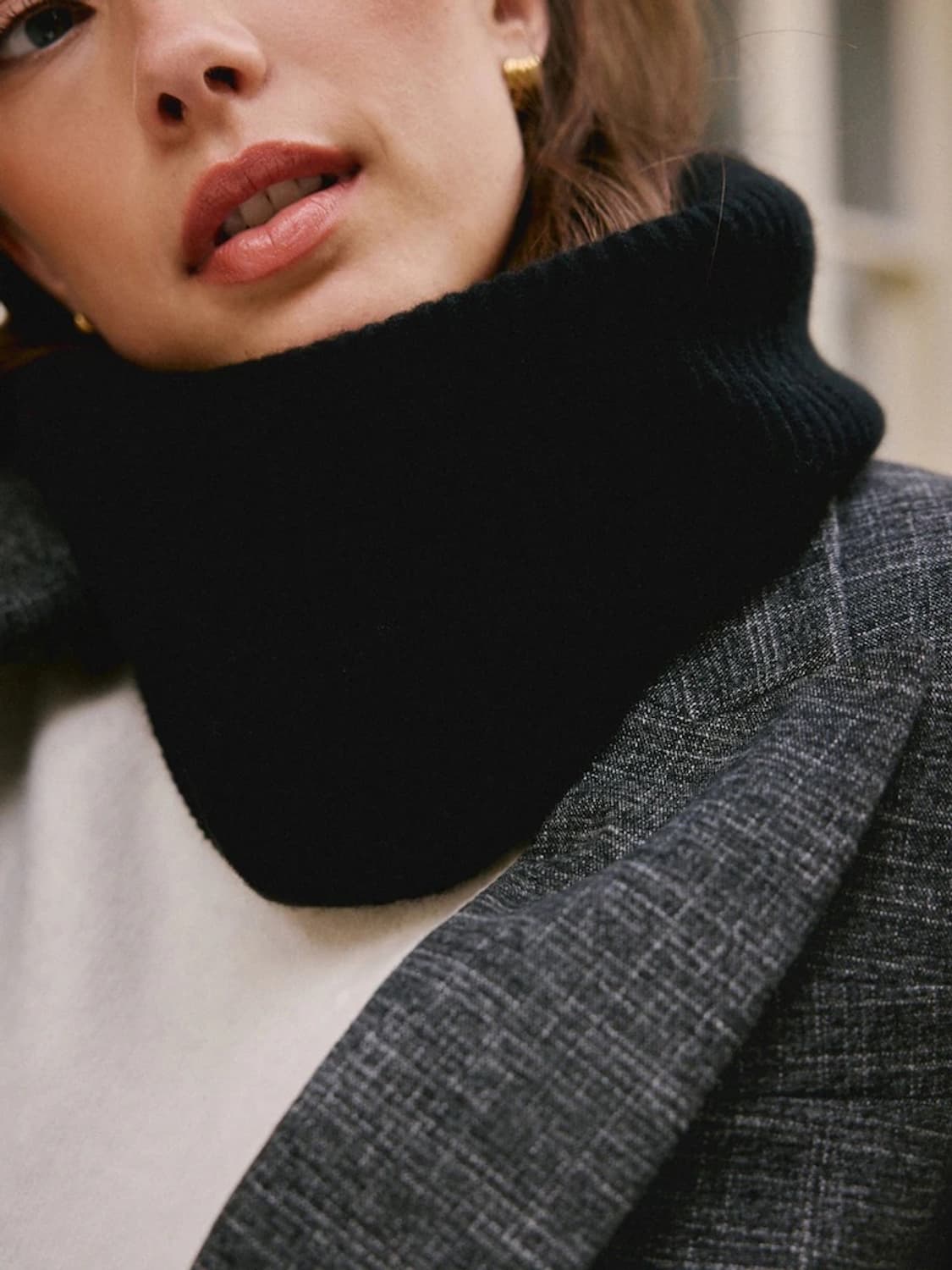 Inverni 캐시미어 스누드 다크 네이비 상품이미지1