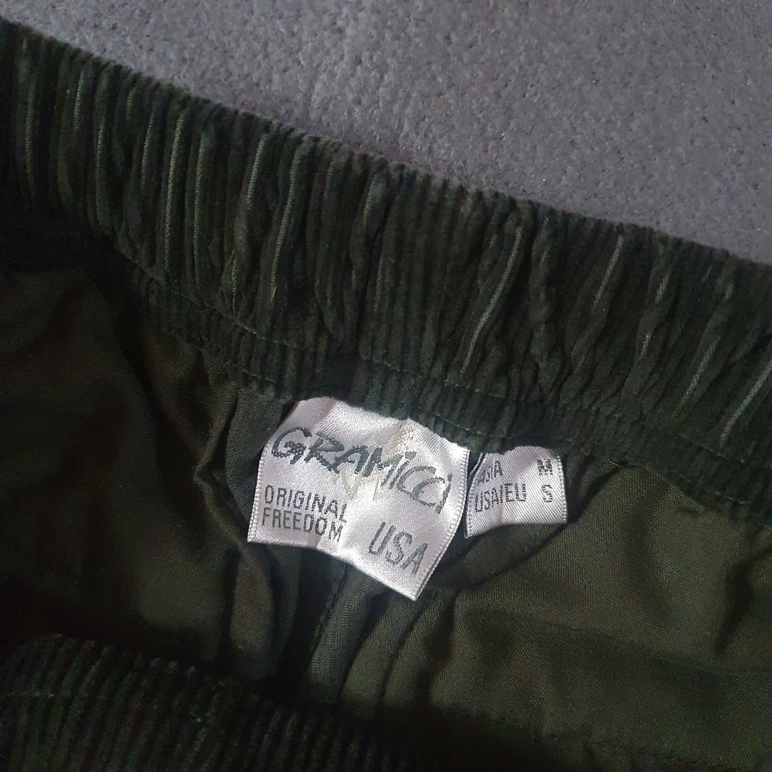 그라미치 테이퍼드 롤업 코듀로이 팬츠 바지 M 카키 상품이미지6