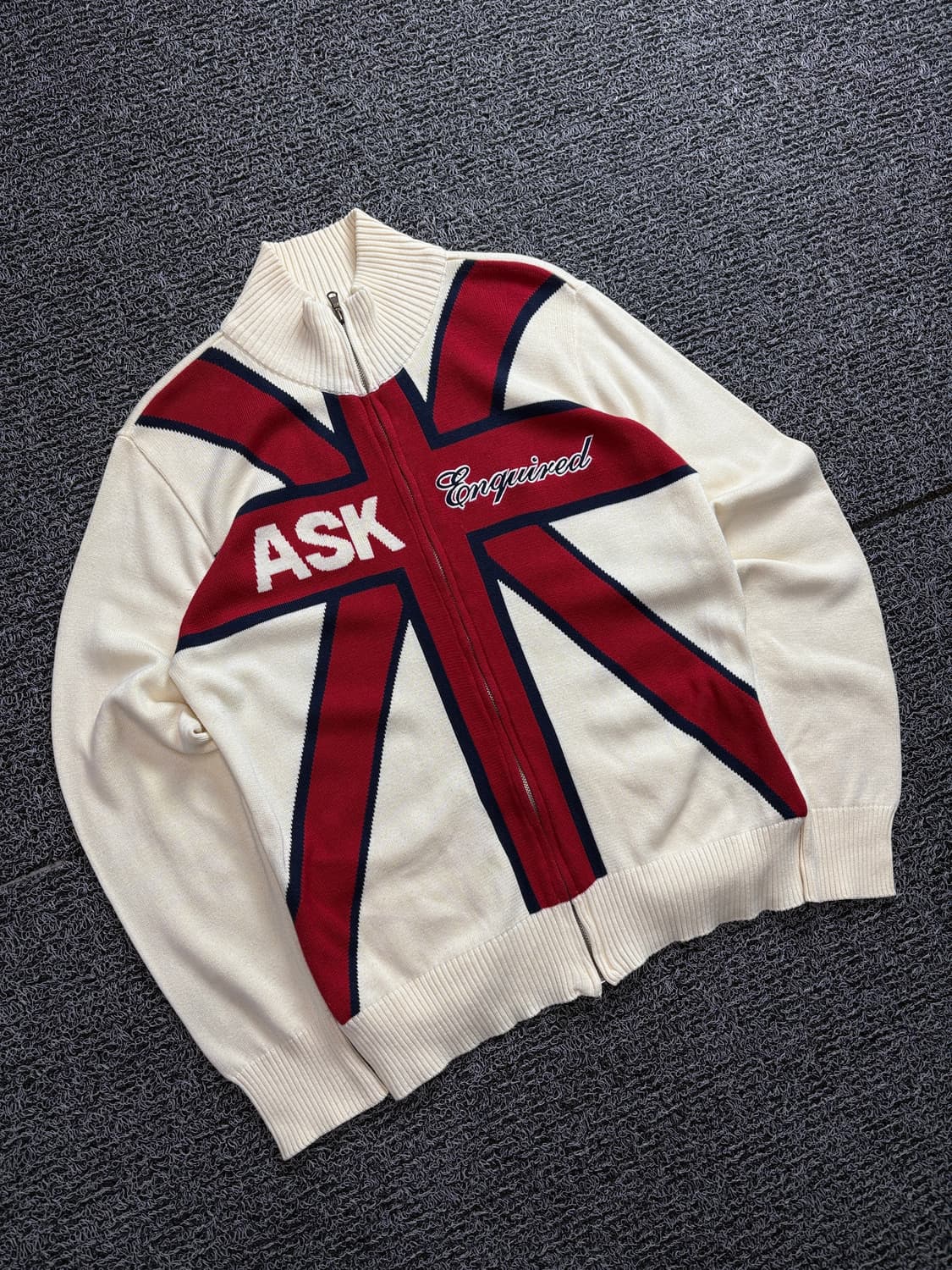 ASK y2k 빈티지 빅로고 올드그쿨 니트 집업 1604 상품이미지1