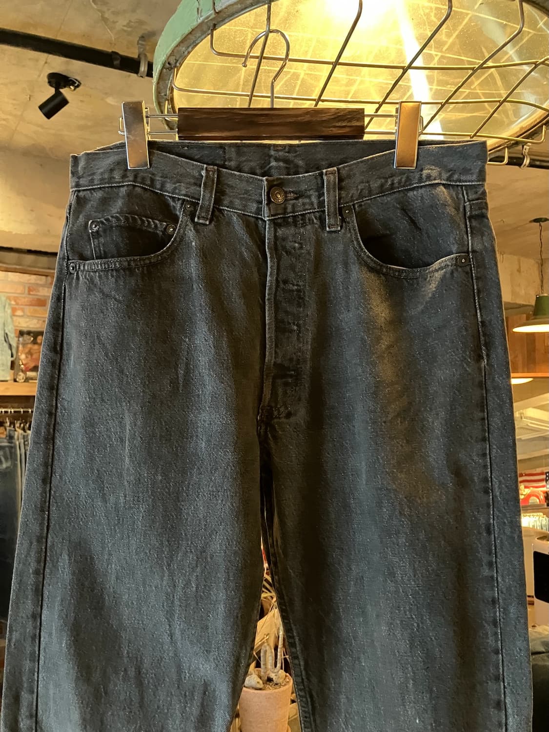 80s USA 빈티지 리바이스 501 블랙 데님 팬츠 상품이미지3