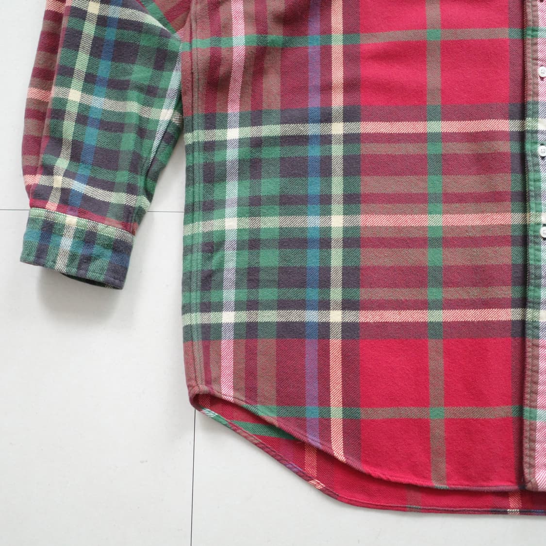 90s 폴로 랄프로렌 블레어 체크 해비 코튼 플라넬 XXL 상품이미지4