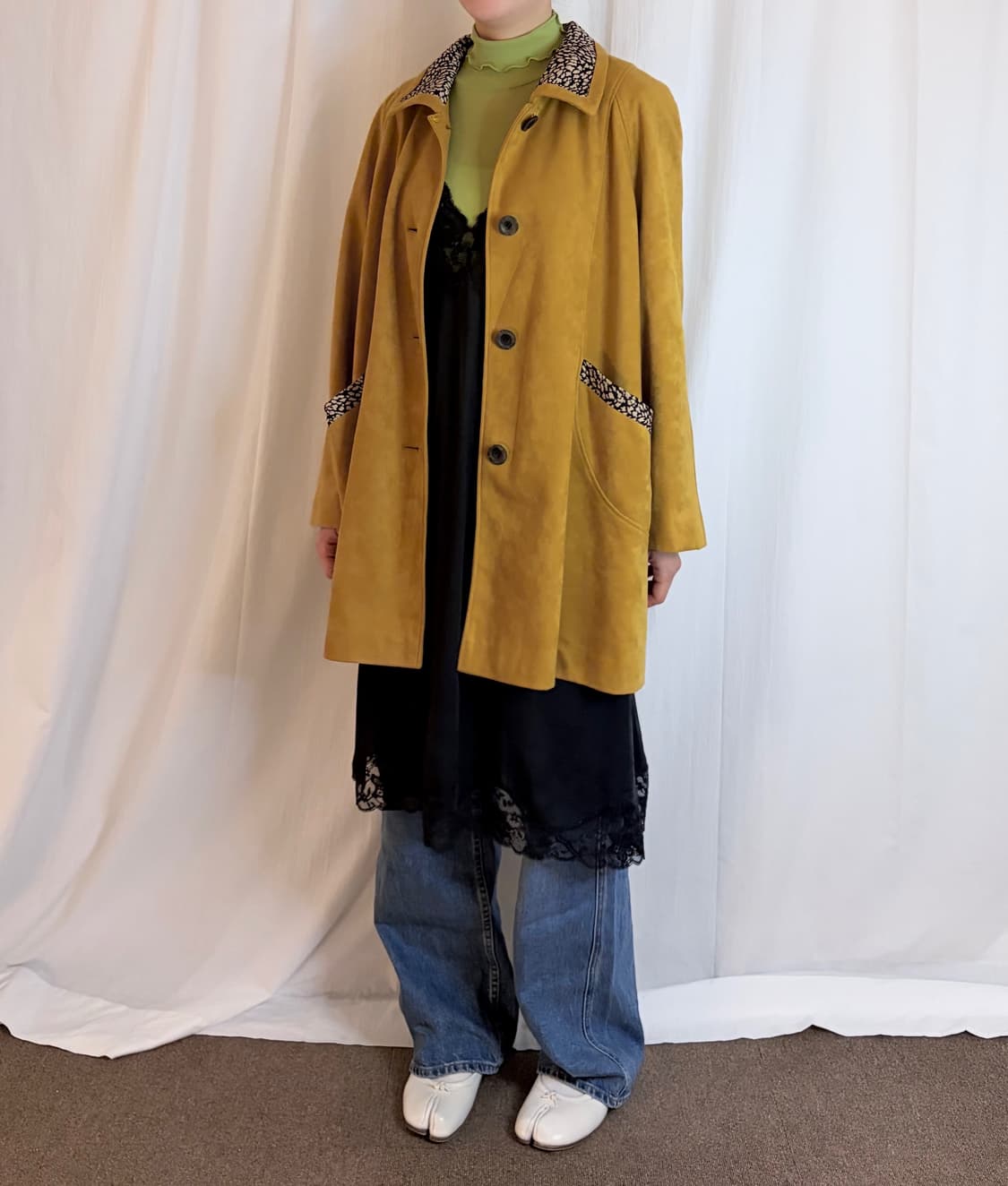 Raglan Detail Midi Coat - Mustard 상품이미지5