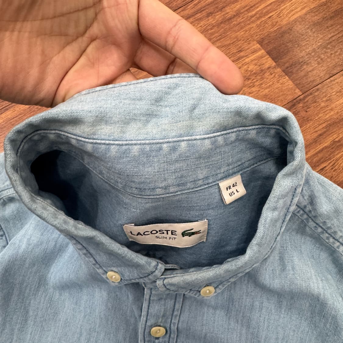 105 라코스테 슬림핏 데님 남방 셔츠  상품이미지4