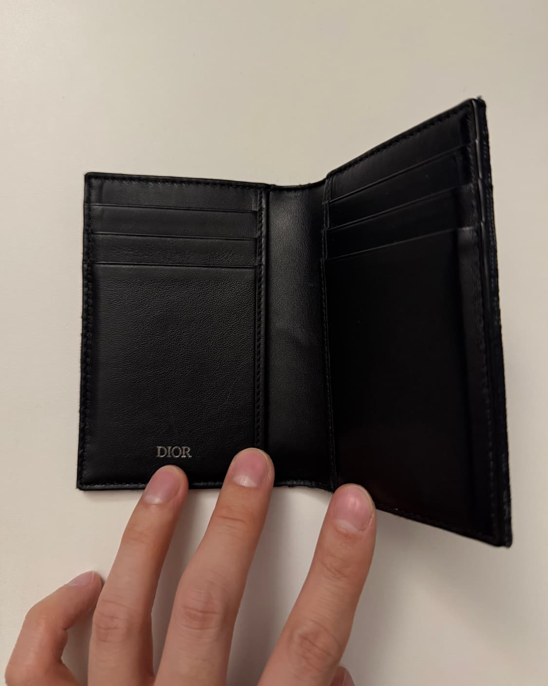 디올 2단 카드 홀더 블랙 디올 오블리크 자카드 지갑 판매합니다. 상품이미지4