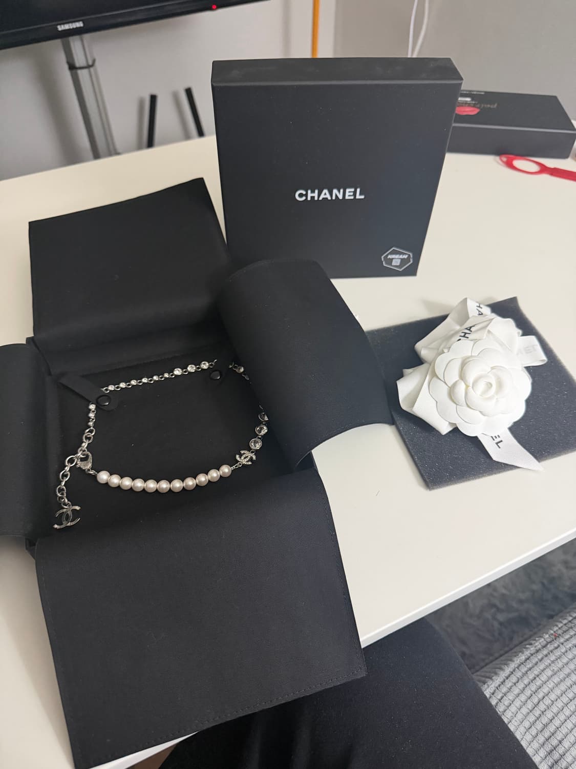 샤넬네클리스 메탈 글라스 진주목걸이 상품이미지1