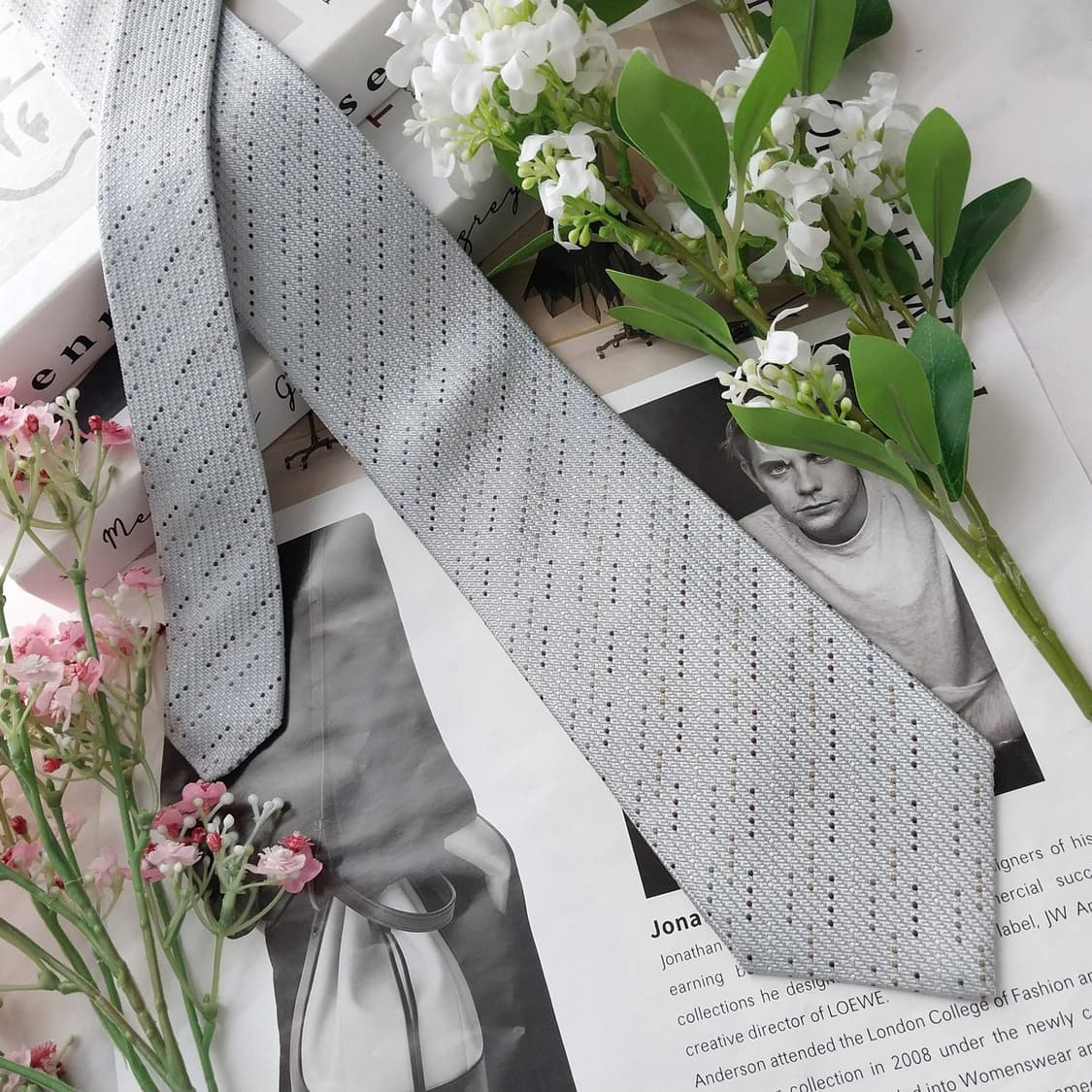 타케오 키쿠치 실크 도트 패턴 넥타이 8.6cm A+등급 K1766 상품이미지2