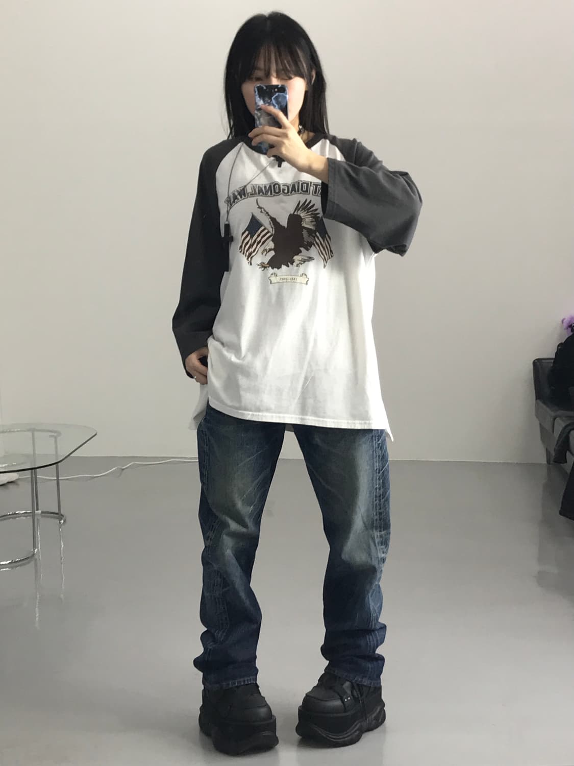 헬름 독수리 프린팅 티 상품이미지2