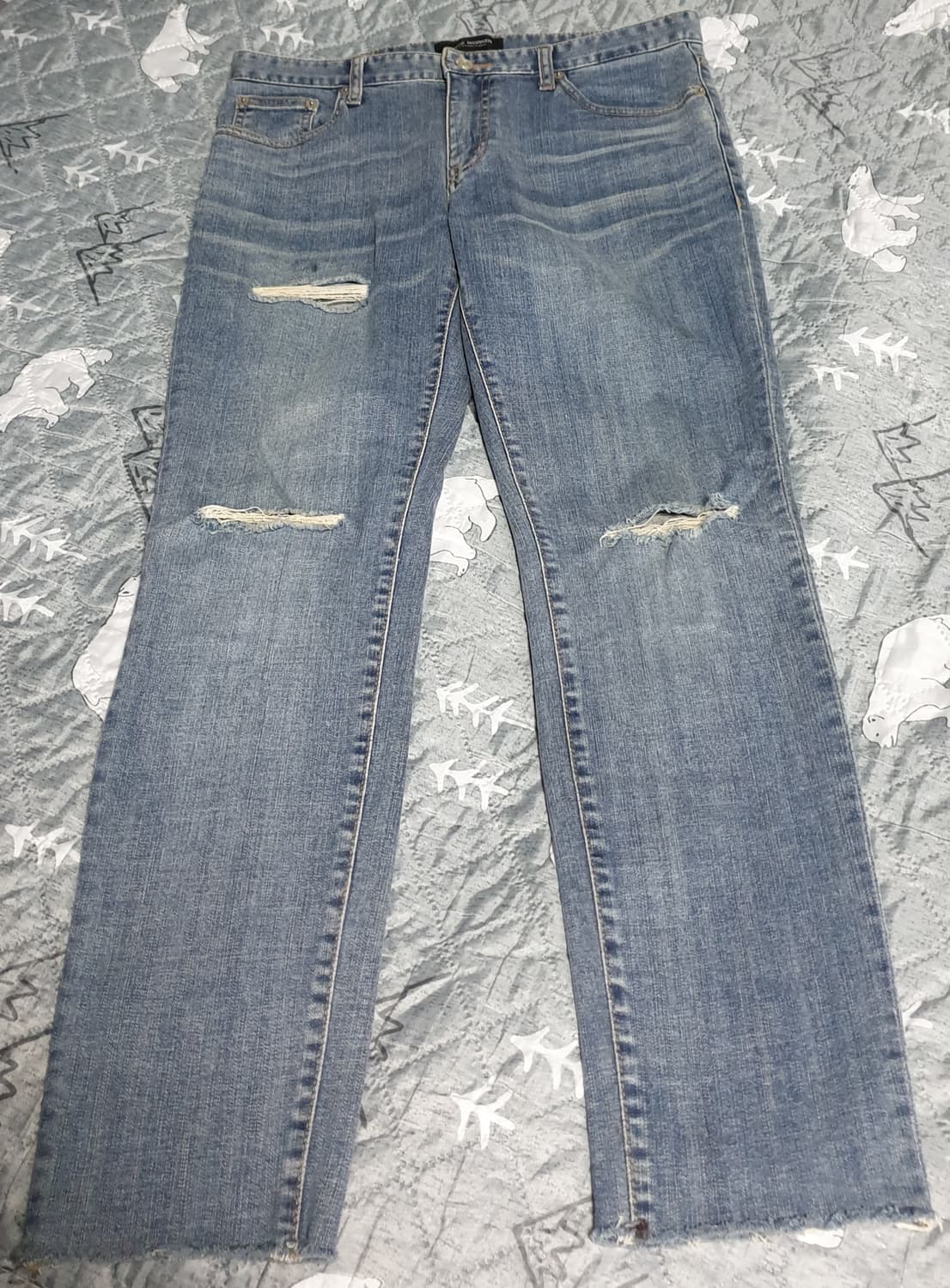 피스워커 뉴크롭 스톤워커 컷팅 데님팬츠 (32) 상품이미지1