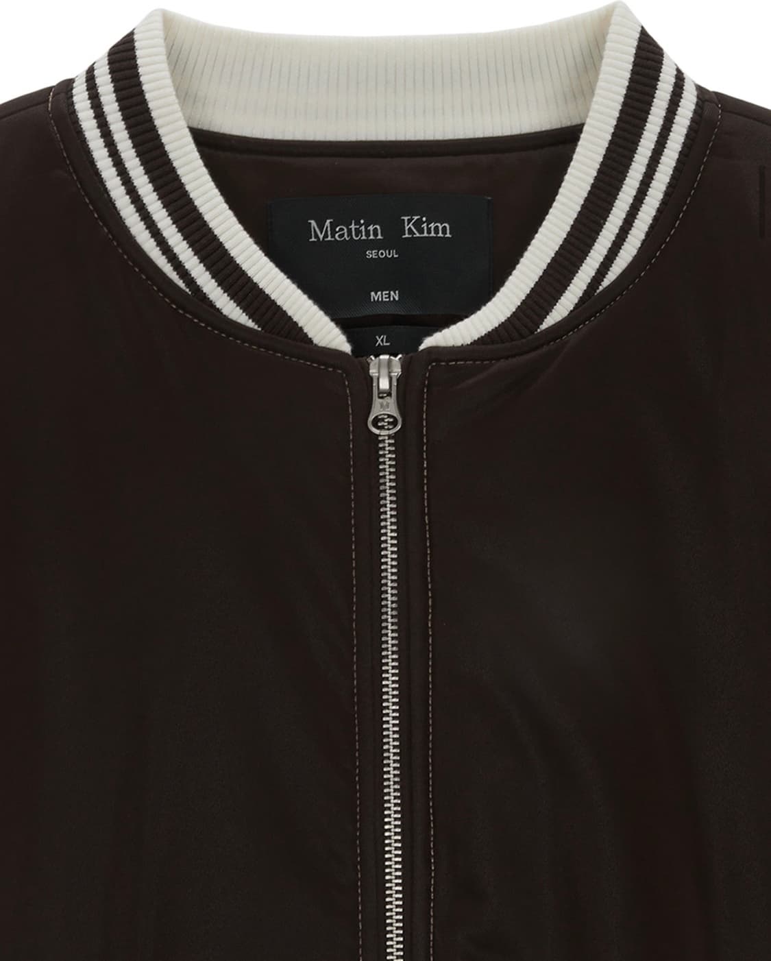 [L] 마뗑킴 코팅 스타디움 점퍼 브라운 상품이미지2