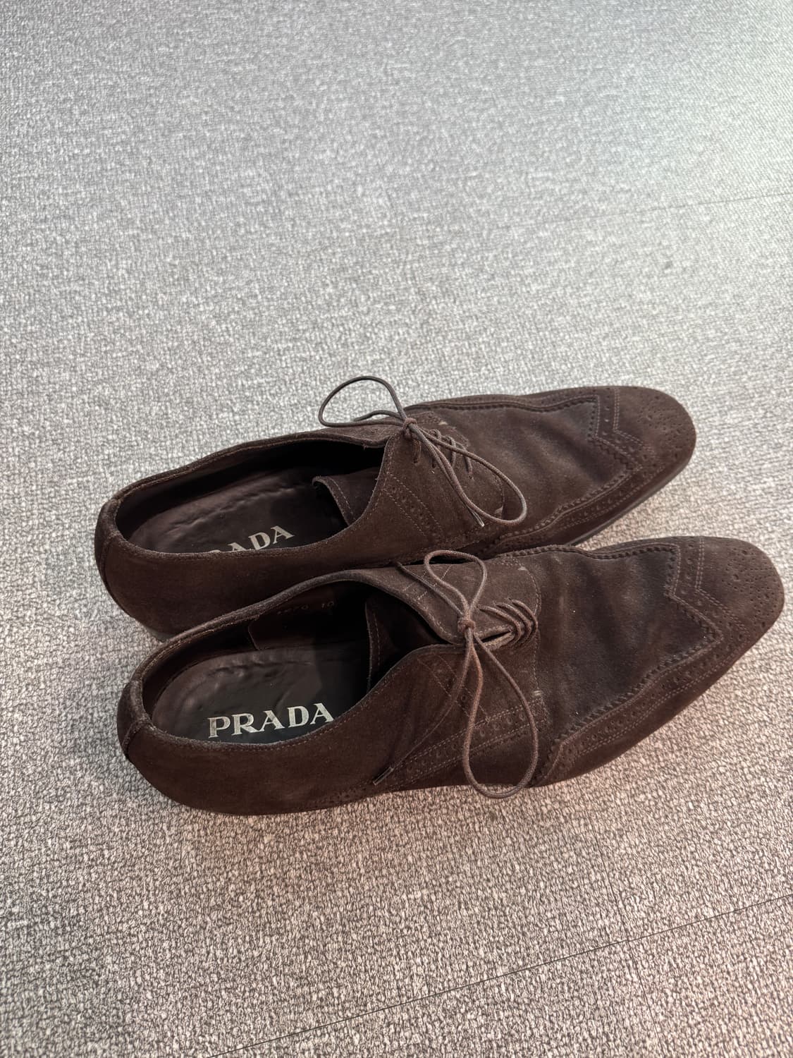 프라다 스웨이드 레이스업 윙팁 더비슈즈 10 상품이미지3