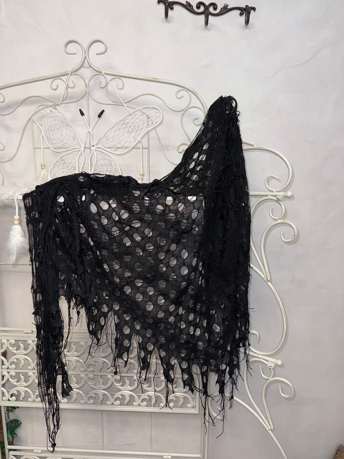 Black grunge hole scarf/shawl  상품이미지1