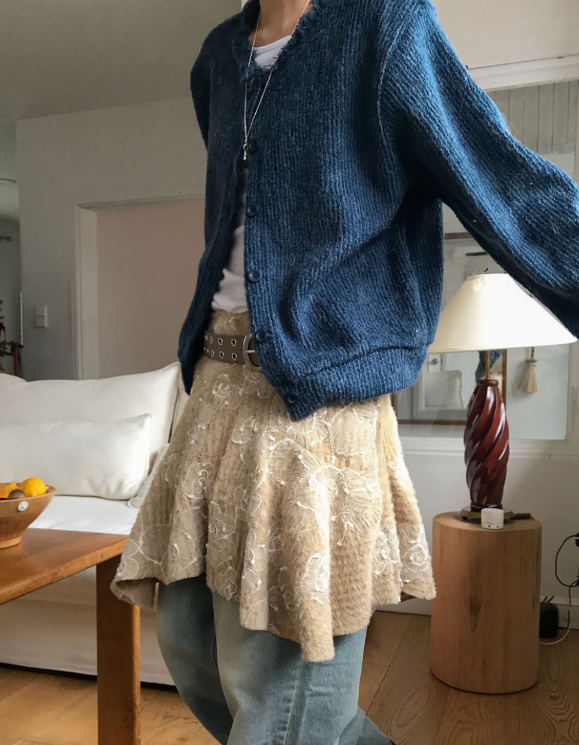 베이지 레이어드 스커트 상품이미지1