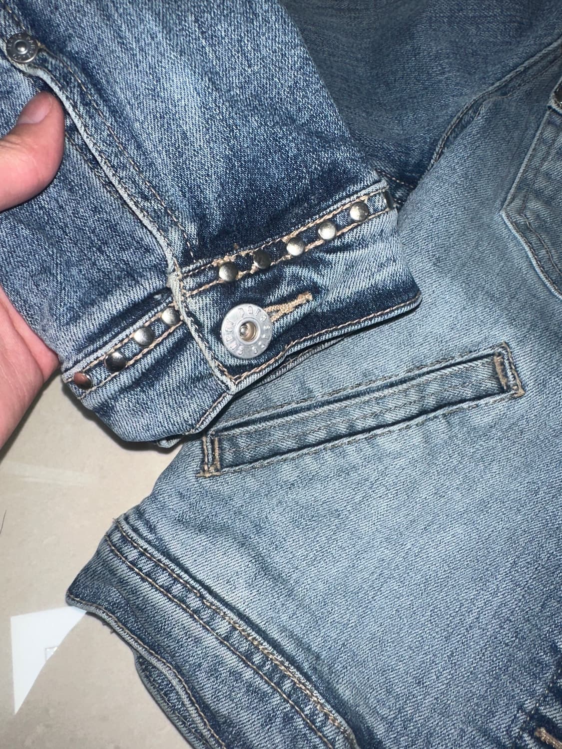 파라수코 크롭 청자켓 상품이미지3