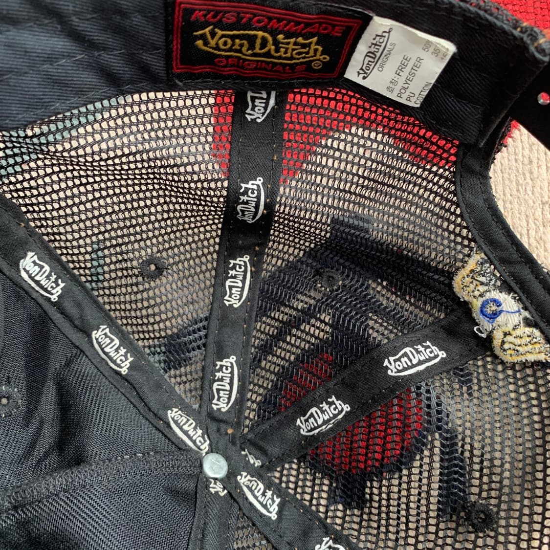 VONDUTCH 본더치 페이크 레더 유광 메쉬 트러커캡 모자 상품이미지5