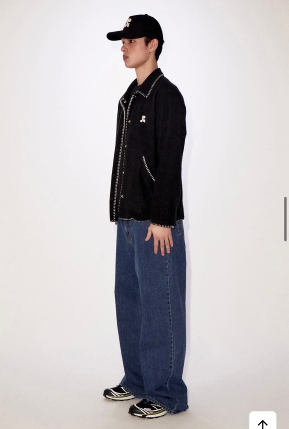 레스트앤레크레이션 RR 로고 와이드 진 데님 팬츠 상품이미지5