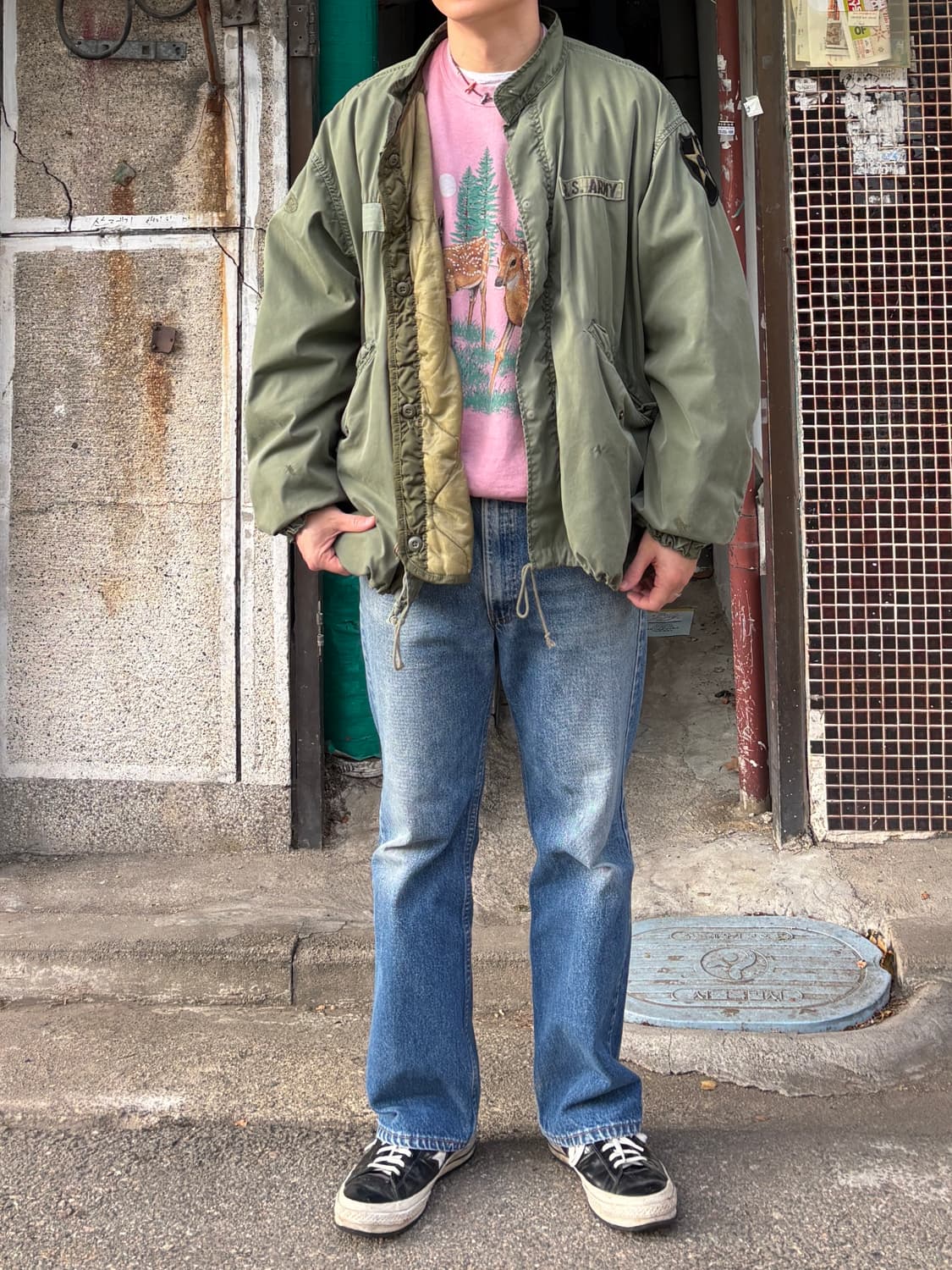 RH-05 90s 저지스 핑크 워싱, 데미지 커스텀 빈티지 스웻셔츠 상품이미지8