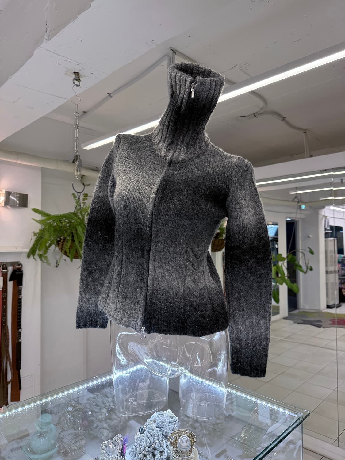 high neck knit zipup jacket 상품이미지1