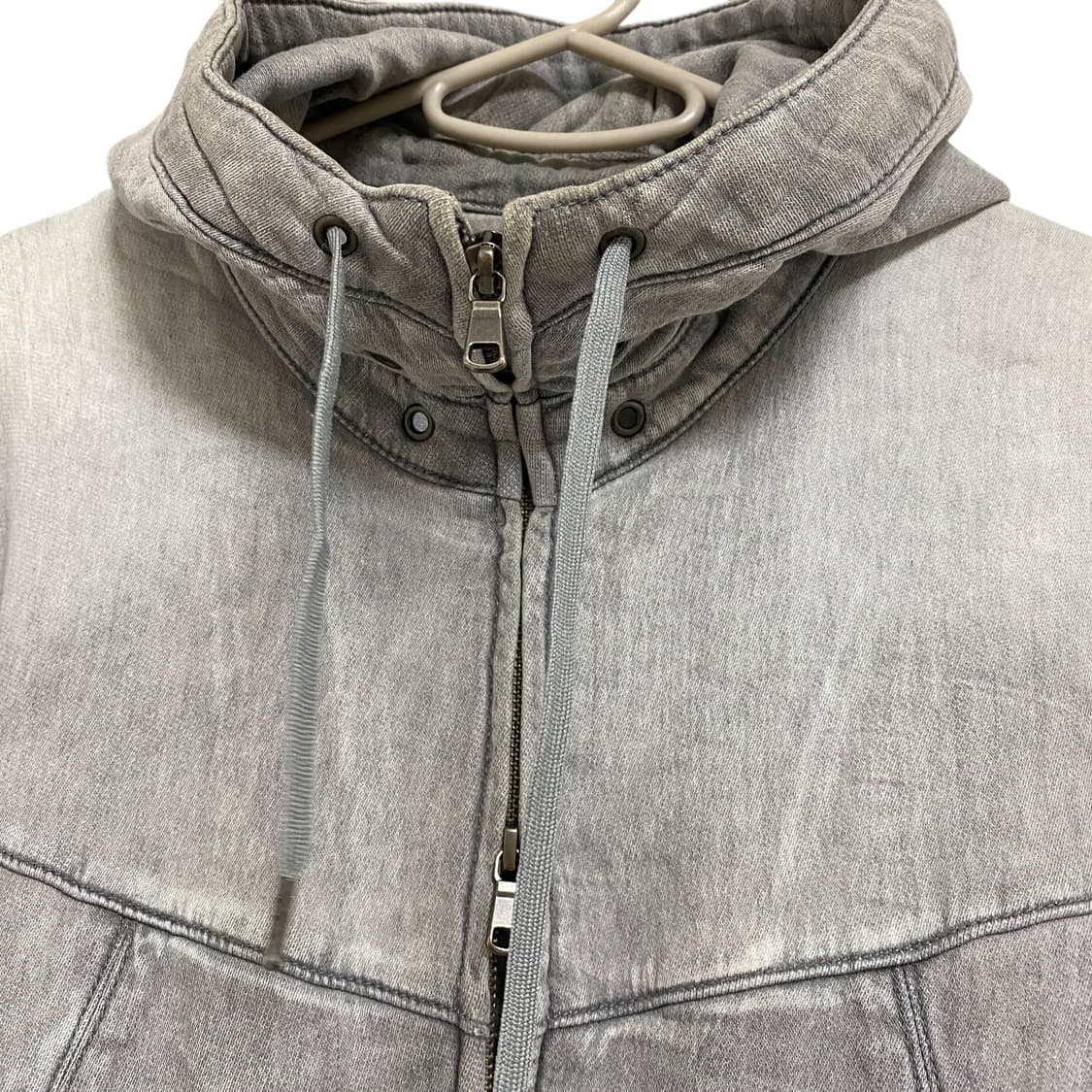 그레이 워싱 투웨이 지퍼 후드집업 상품이미지5