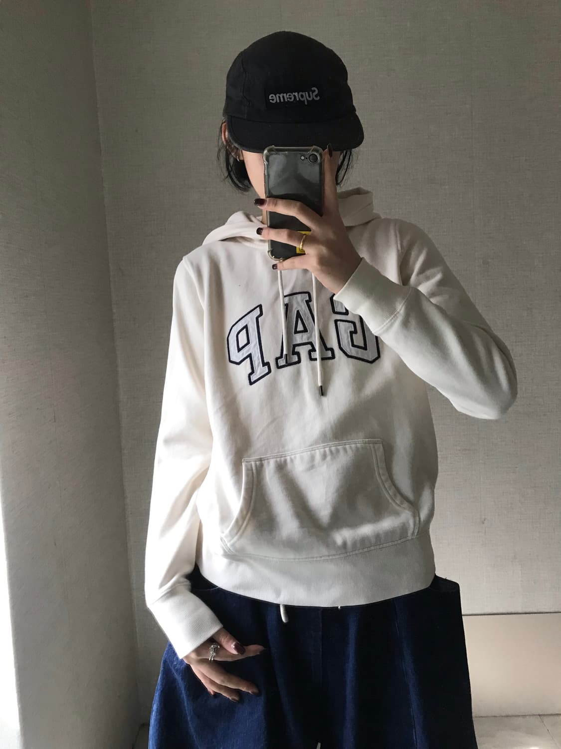 갭 크림아이보리 후드티 상품이미지1