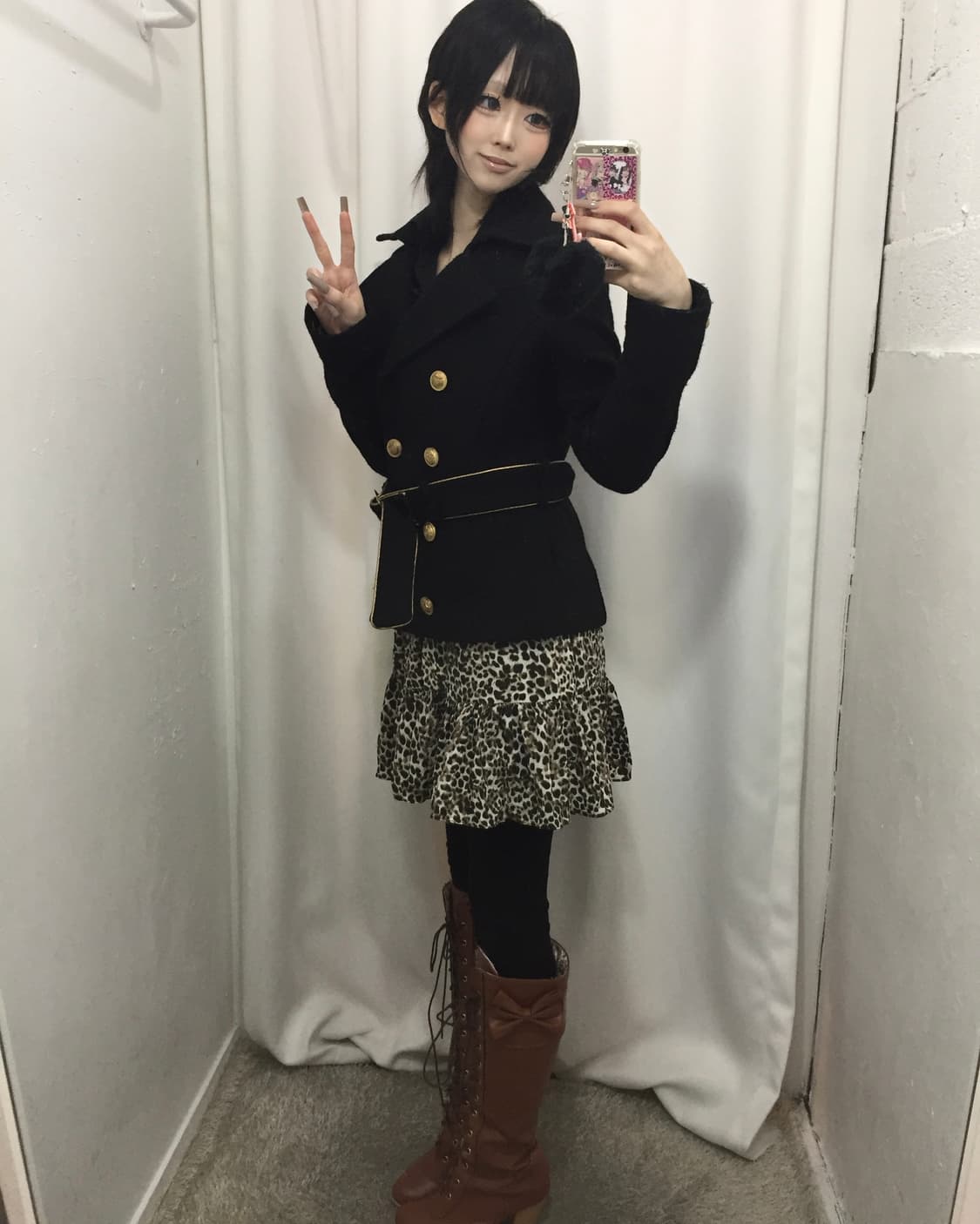 갸루 금장 버튼 코트 코디 🍩 상품이미지2