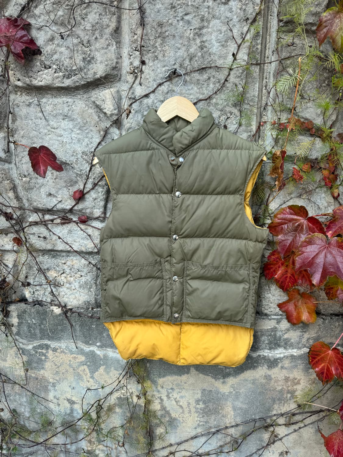 60s~70s comfy 빈티지 리버시블 양면 패딩 베스트 조끼 상품이미지1