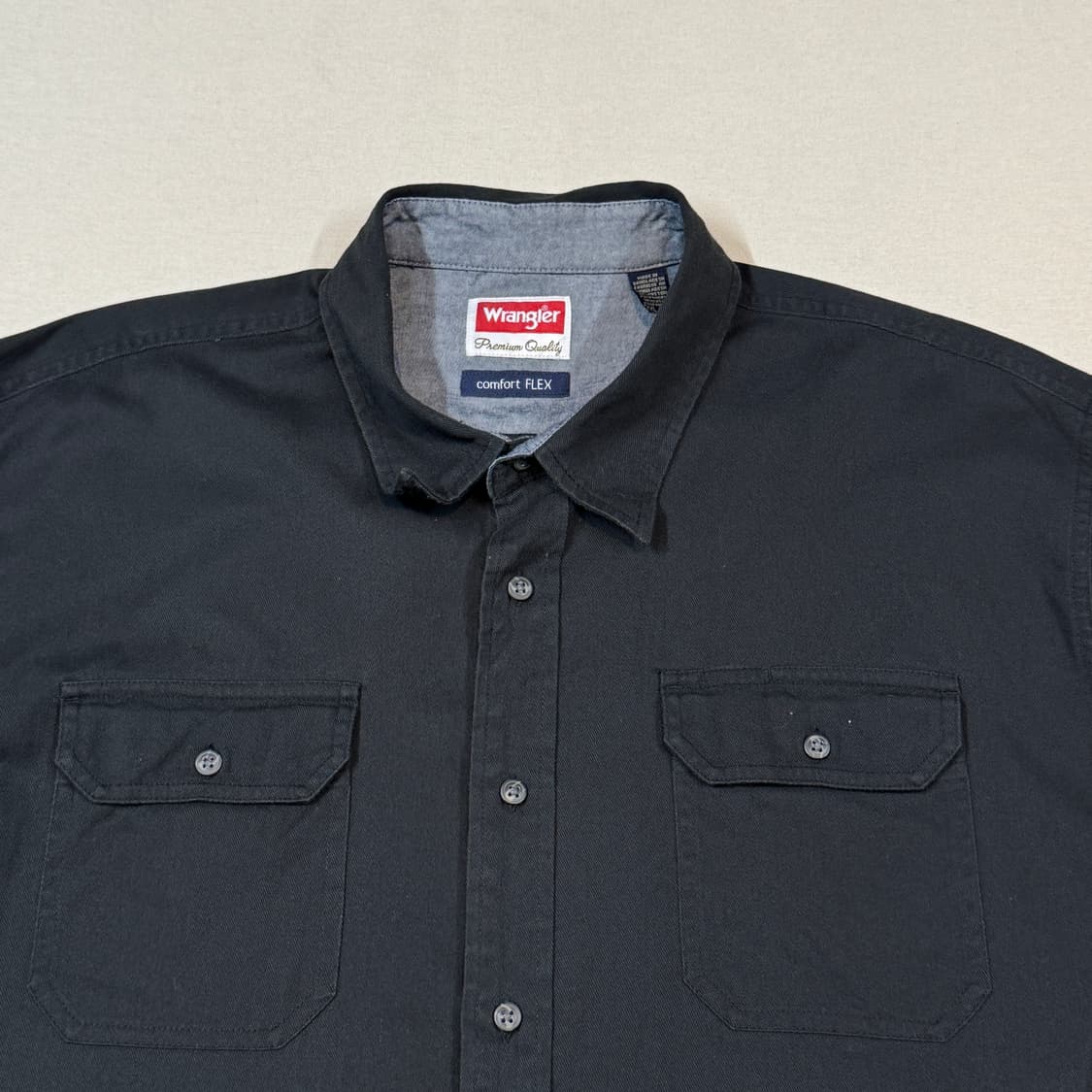 XXL) Wrangler 랭글러 투포켓 워크웨어 코튼 셔츠 블랙 W6 상품이미지3