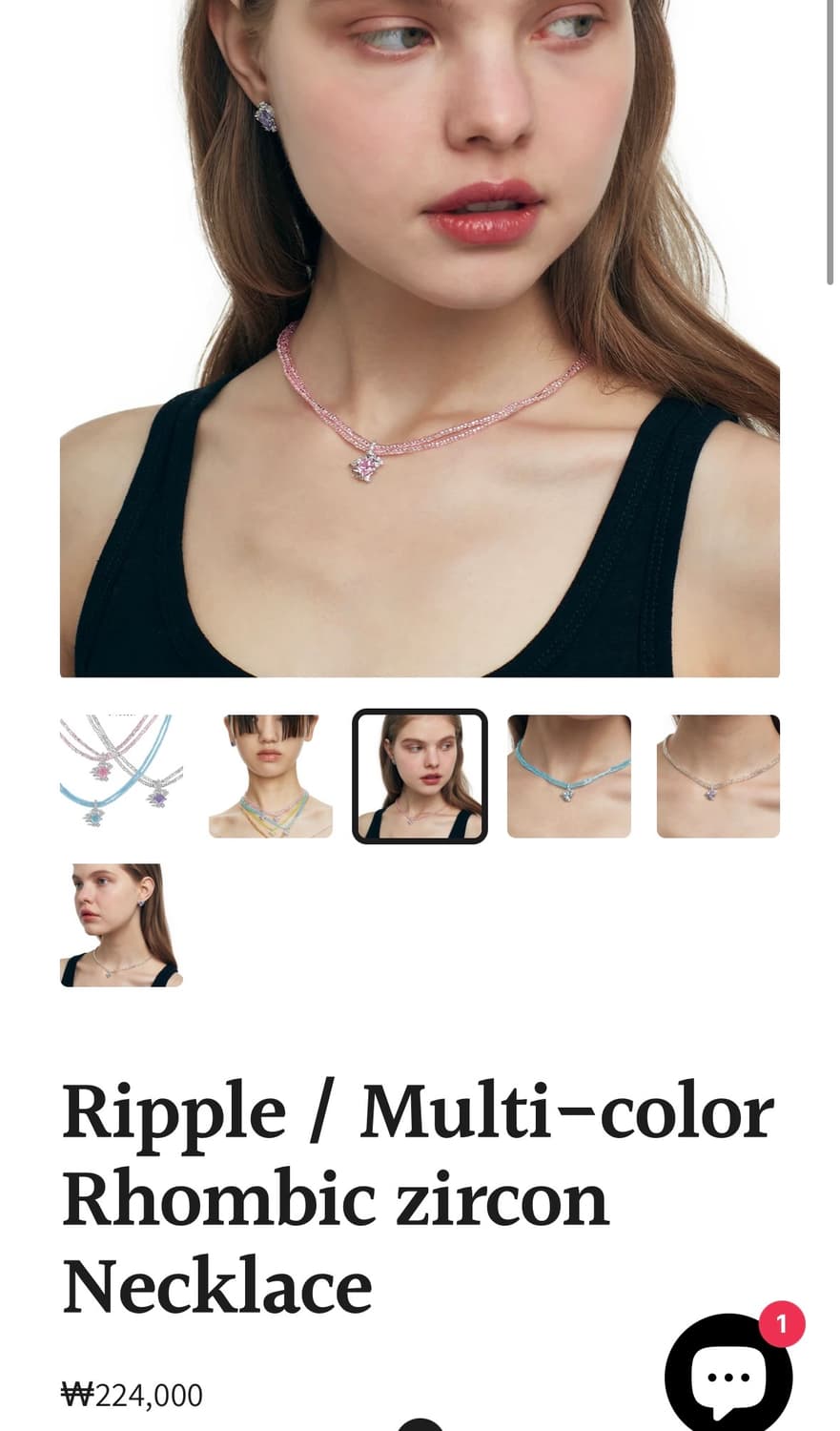 위민 비즈목걸이 핑크 yvmin 상품이미지3