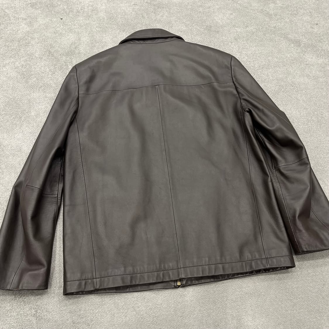 100 베이직하우스 양가죽 브라운 레더 자켓 상품이미지4