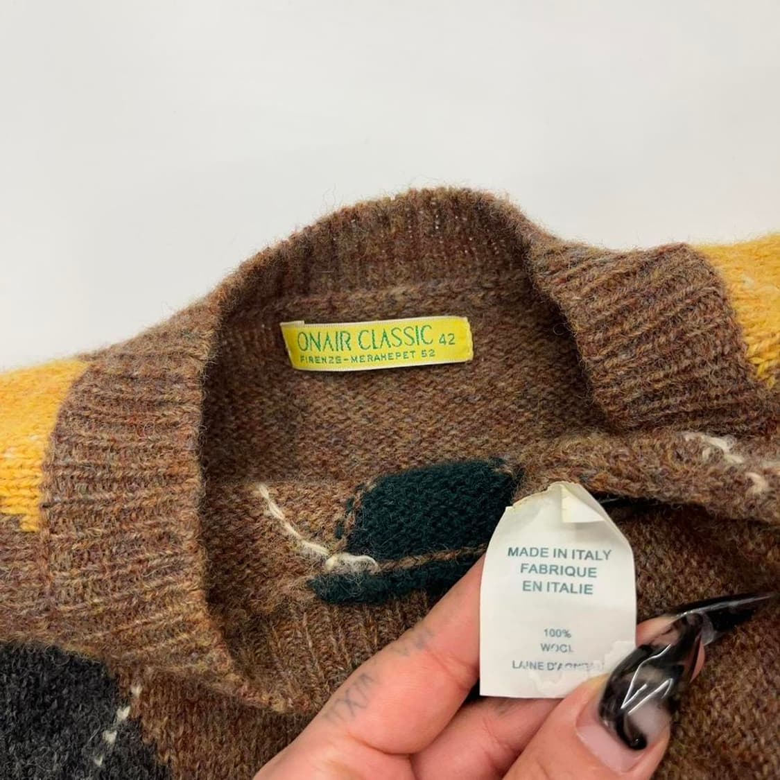 ONAIR CLASSIC 아가일 니트 MADE IN ITALY 상품이미지3