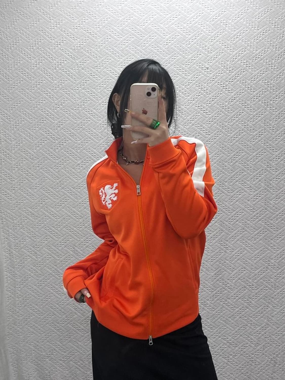 나이키 네덜란드 13-14 국대 Y2K 오렌지 져지 집업 L C08126 상품이미지2